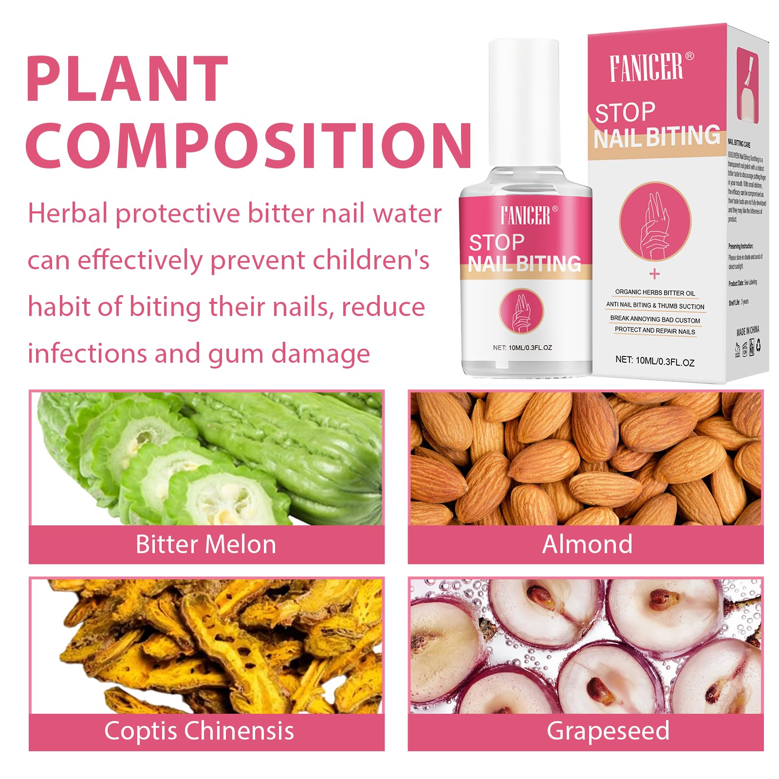 10ml Liquido Stop Per Prevenire La Masticazione, Liquido Anti-Morso, Liquido Per Smettere Di Mangiarsi Le Unghie, Prevenire il Rosicchiamento nei Bambini e negli Adulti, Applicazione Facile