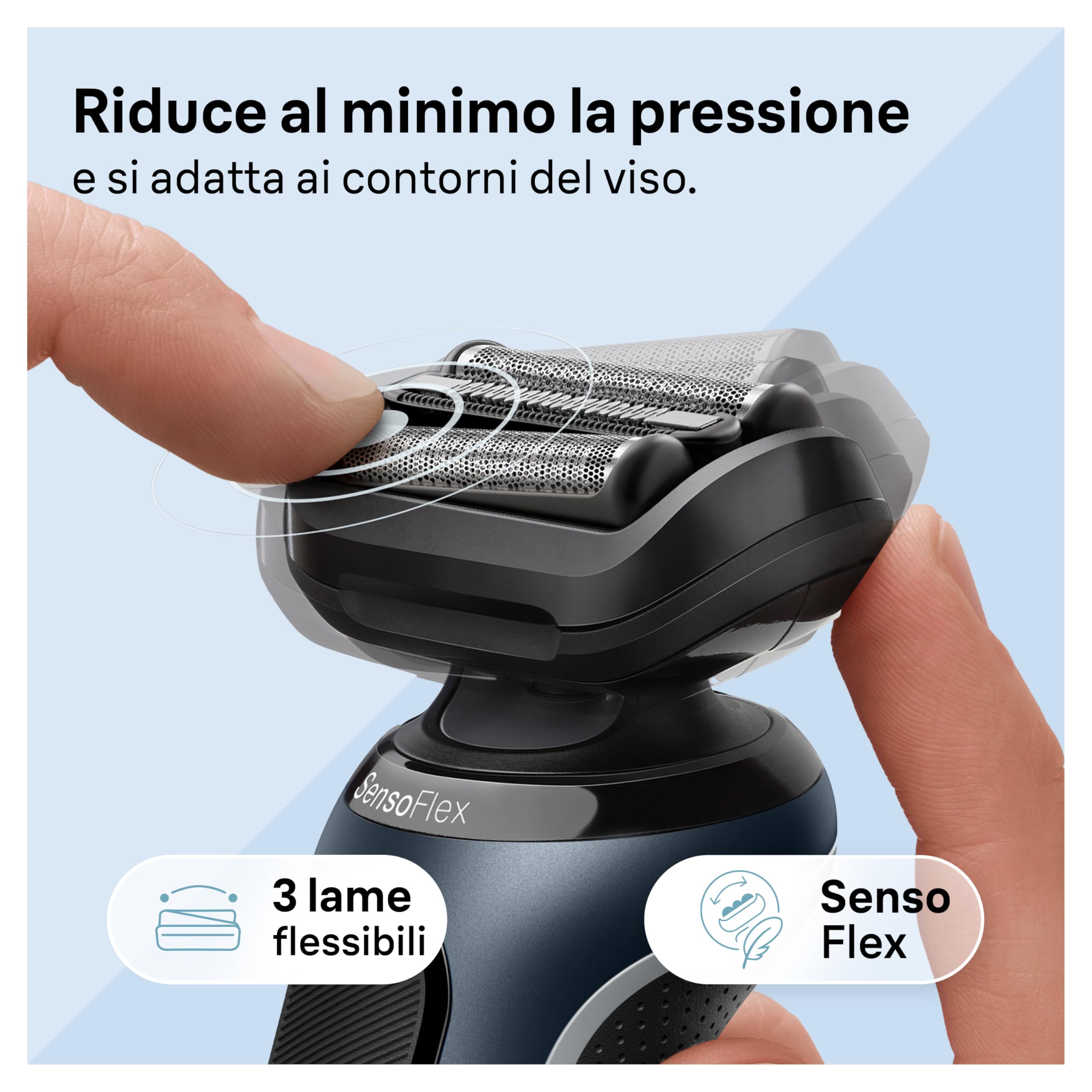 Braun Series 6 Regolabarba Uomo, Rasoio Elettrico Barba, Rifinitore Di Precisione EasyClick, SensoFlex, Wet&Dry, Ricaricabile, Custodia da Viaggio, Senza Fili, Idea Regalo, 61-N1200s Grigio