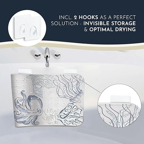 Miniatura 3 de Homerella Tapete de baño para bebé, antimoho, resistente al moho, antideslizante, para niños y adultos, 40 x 16 pulgadas de largo con ventosas para