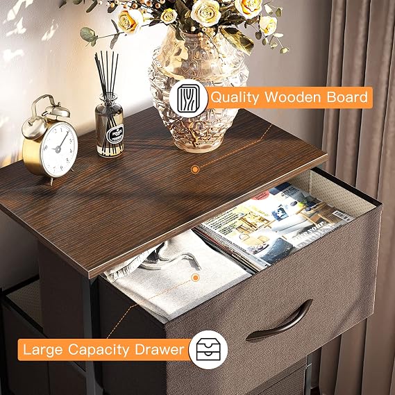 ODK Small Dresser for Bedroom with 4 Storage Drawers, Brown
