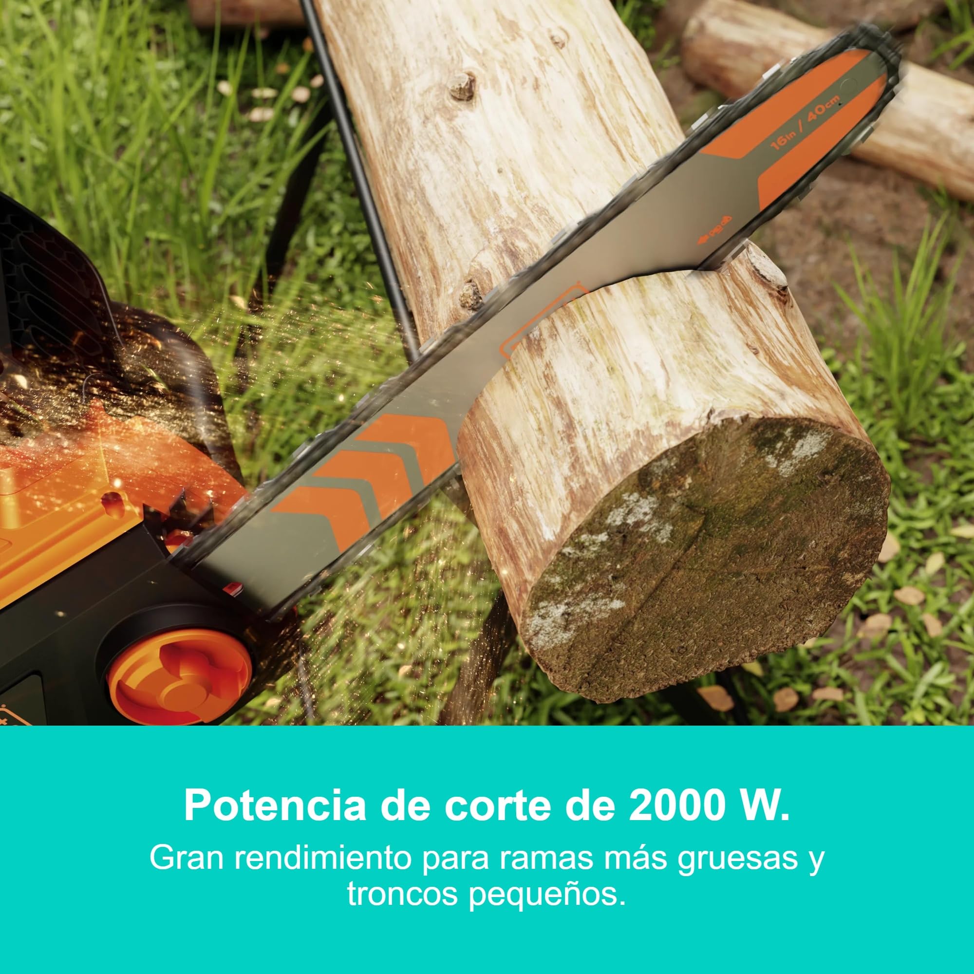 BLACK+DECKER Motosierra Eléctrica de 2000W y 40cm, BECS2040-QS