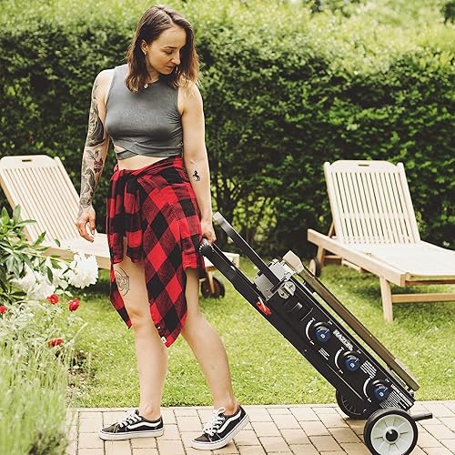 Miniatura 8 de Razor Parrilla portátil de 3 quemadores y parrilla de gas de 30,000 BTU con superficie de cocción de 25 x 16 pulgadas, carrito plegable y estante