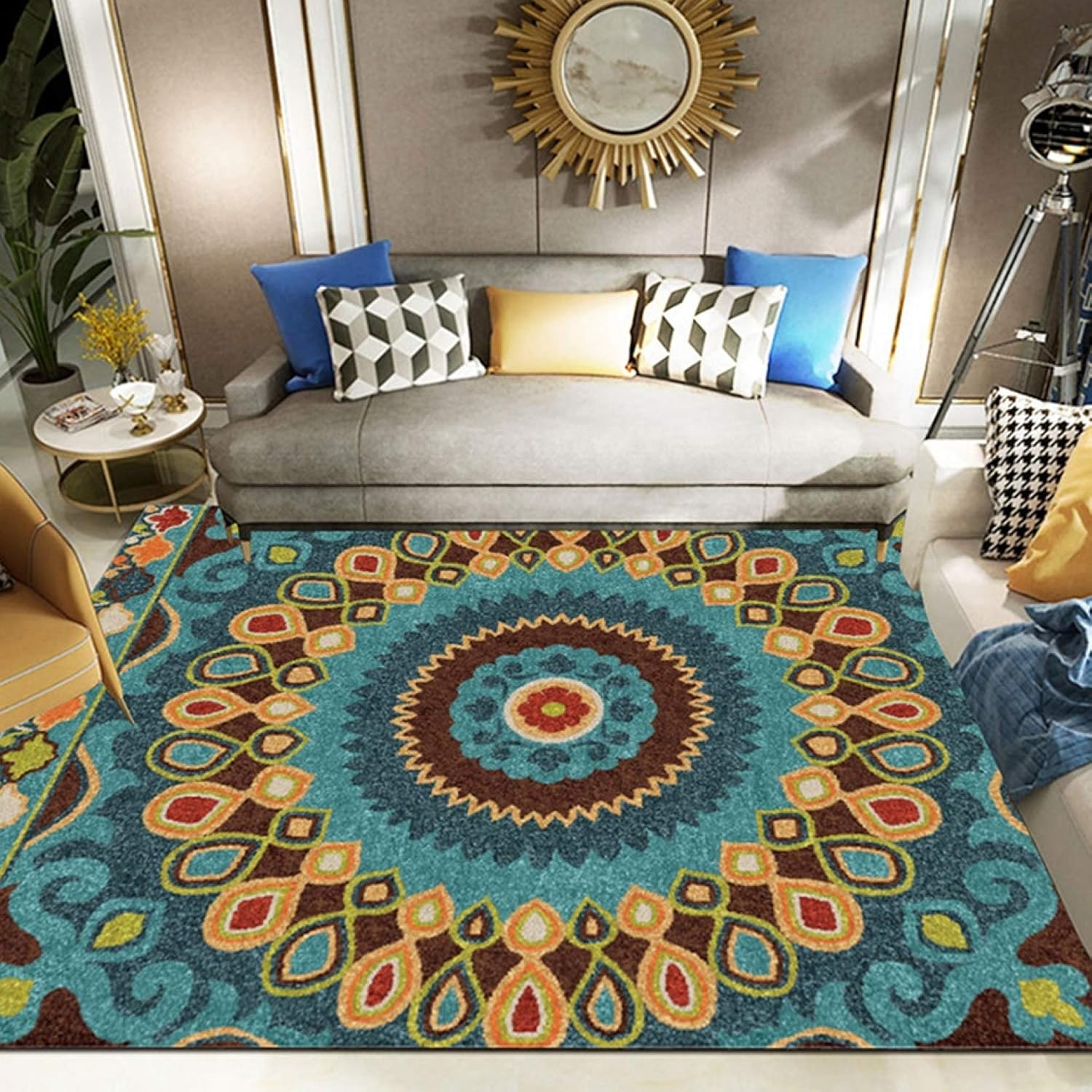 ラグ カラー ネイティブ柄 約 1畳 2畳 ラグマット インテリア かっこいい おしゃれ 滑り止め 耐摩耗性 夏 冬 ラグマット かわいい カフェ風 西海岸 オリエンタル柄 マット 洗える 0 300cm 長方形 書斎 リビング 北欧 欧風 カーペット Faz Co Zm