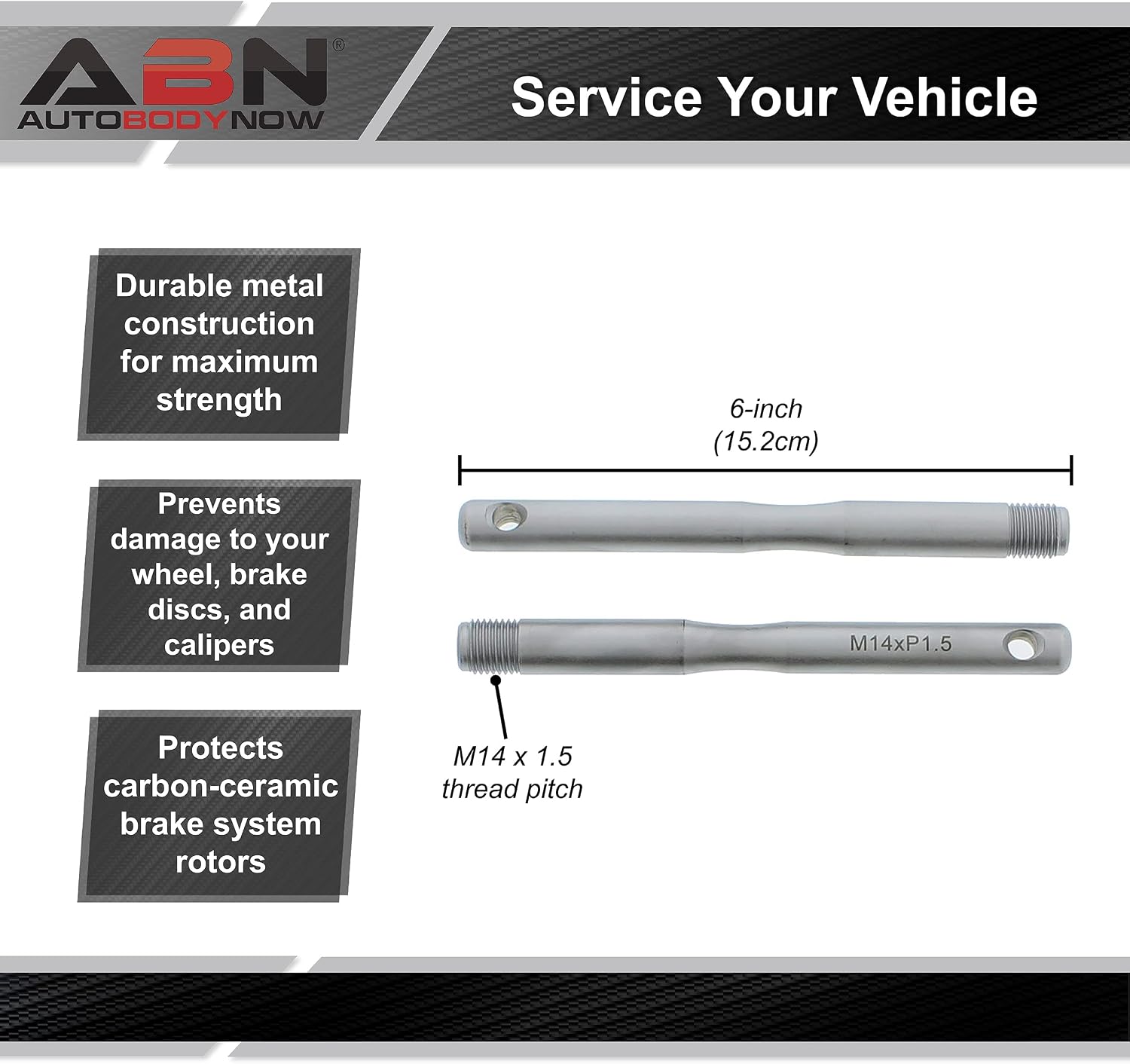 ABN Wheel Hanger Pin Set - 2 Pack Wheel Stud Alignment Guide Tool M14 x P1.5 Wheel Stud Pilot Pin Wheel Mounting Guide