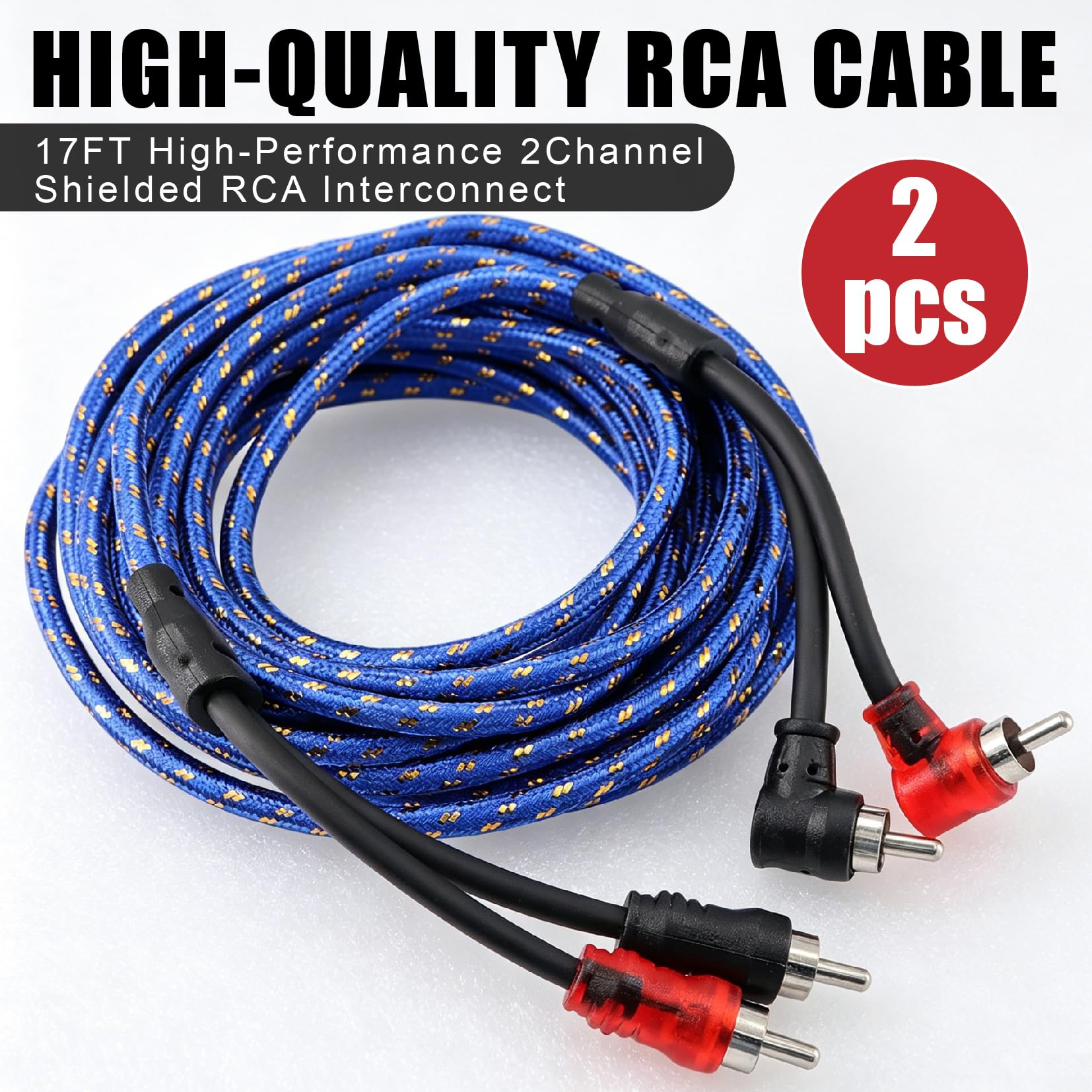 Kit de câblage double ampli de calibre 4, kit d'installation complet d'amplificateur audio de voiture 1000 W avec fusible ANL 100 A, câbles RCA OFC, fil de haut-parleur et bloc de distribution pour