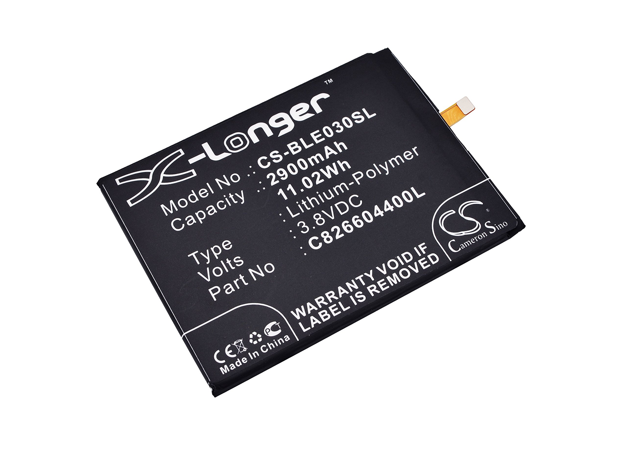 CS-BLE030SL Battery 2900mAh compatible with [BLU] E010Q, E030US, Energy X, Energy X Plus, for [BOWAY] U11 replaces BP-401B, C826604400L