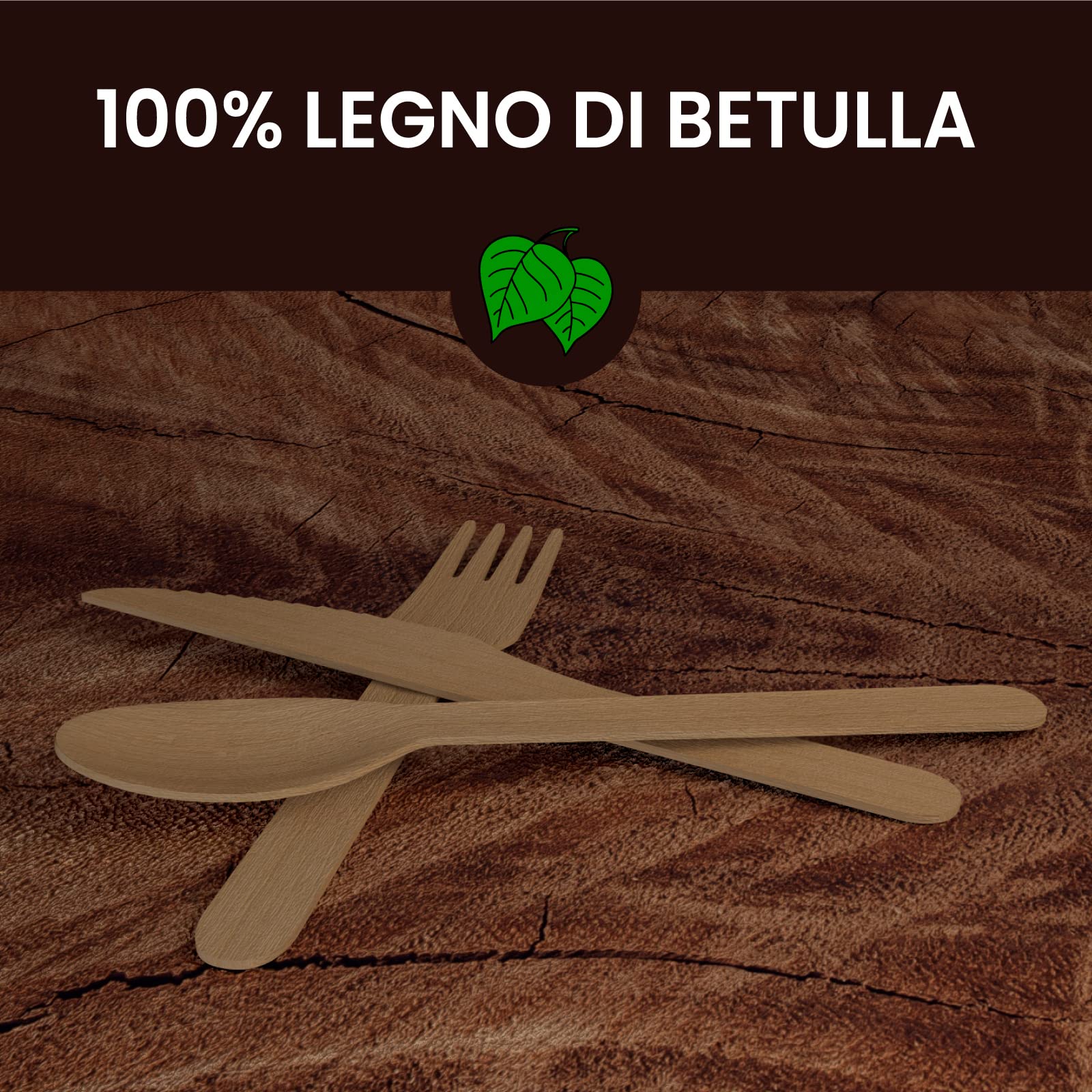 Juego de cubiertos ecológicos de madera de abedul, 300 tenedores + 300 cuchillos + 300 cucharas – Desechables 100% naturales, biodegradables y compostables, desechables