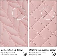 Vista 5 de SunStyle Home - Juego de colcha rosa para cama individual, manta ligera y reversible para todas las estaciones, 2 piezas con hojas bordadas, costura