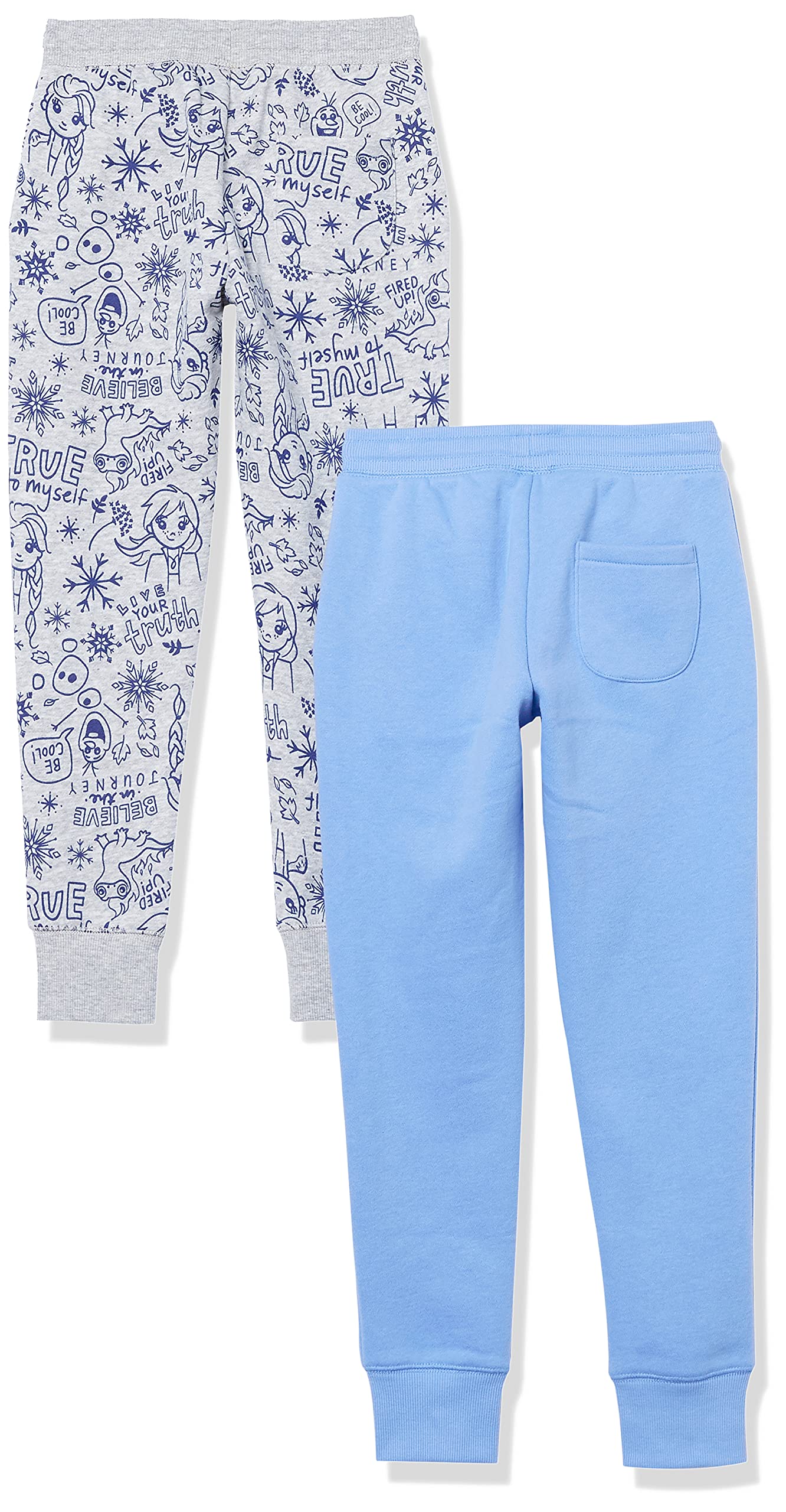 Amazon Essentials Disney | Marvel | Star Wars | Frozen | Princess Pantaloni Sportivi Jogger in Pile (precedentemente Spotted Zebra) Bambine e Ragazze, Pacco da 2