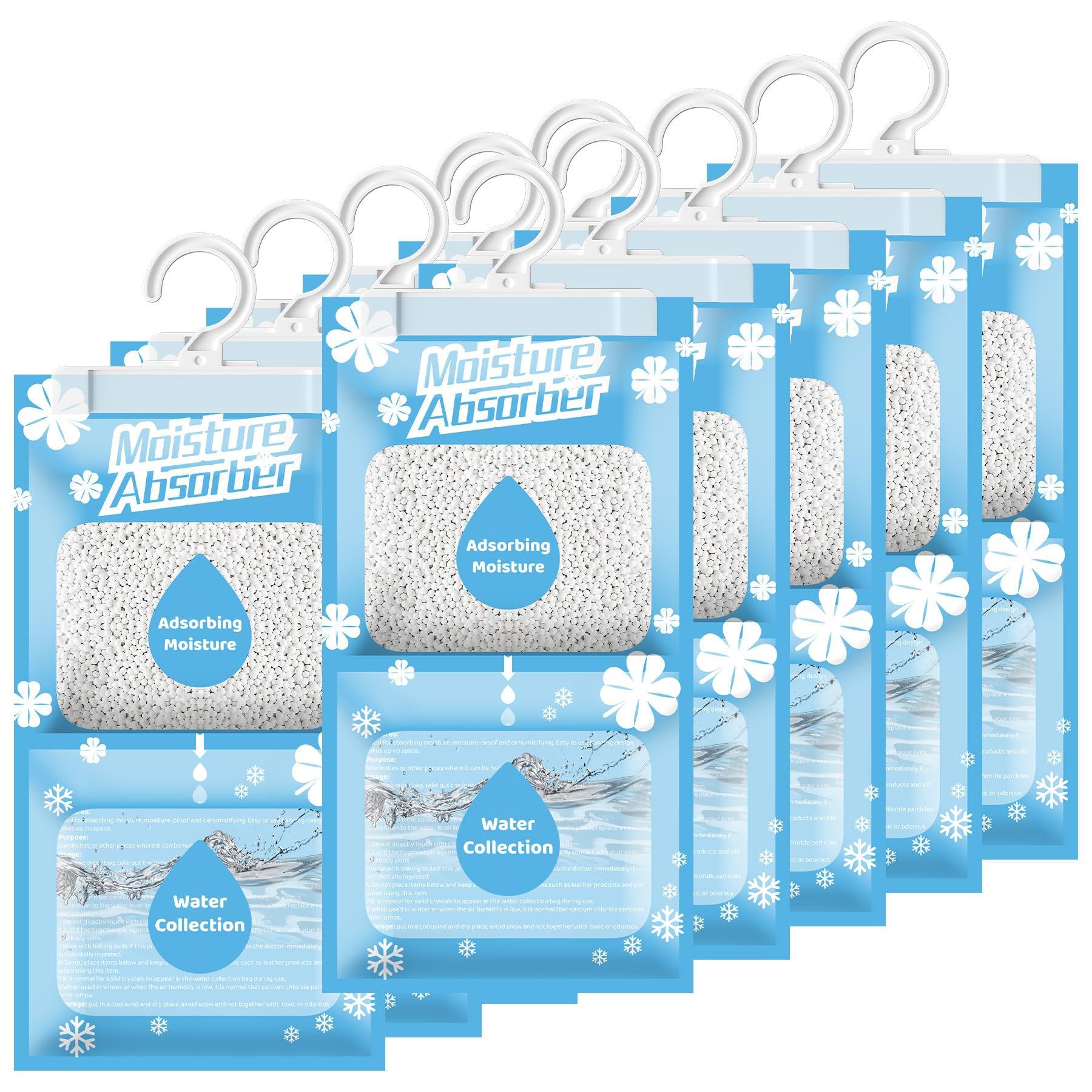 10 Déshumidificateurs Suspendus 230g Lavande - Absorbe Humidité Armoire Cave