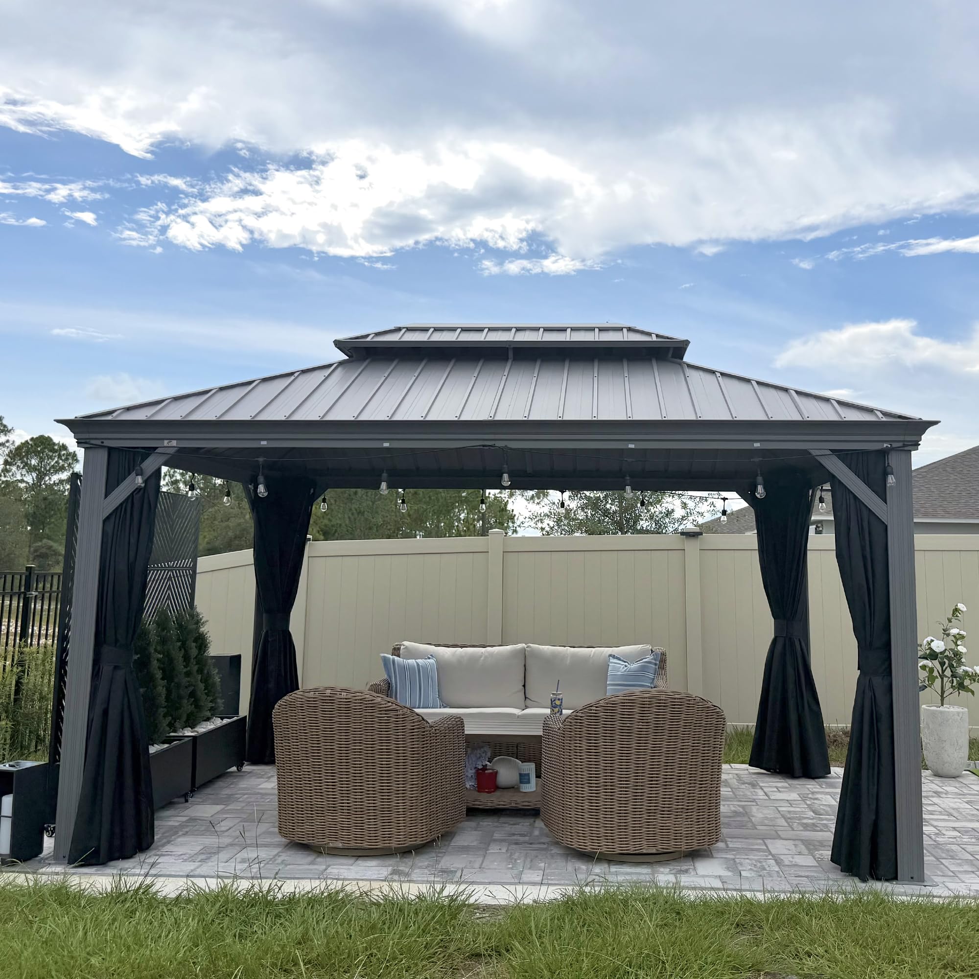 Amazon.com : PURPLE LEAF 10' X 14' Patio Hardtop Gazebo Aluminum