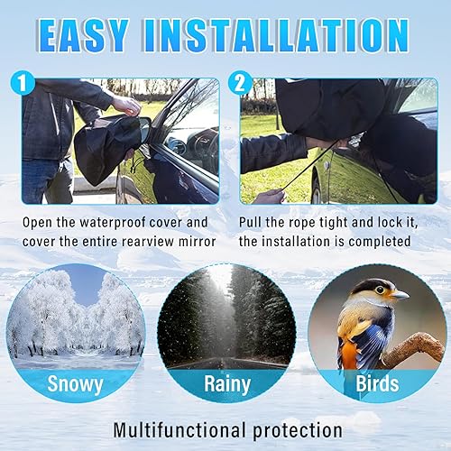 Miniatura 6 de 6 fundas impermeables para espejo de visión lateral, cubierta de espejo de protección contra heladas, accesorios de espejo de automóvil con