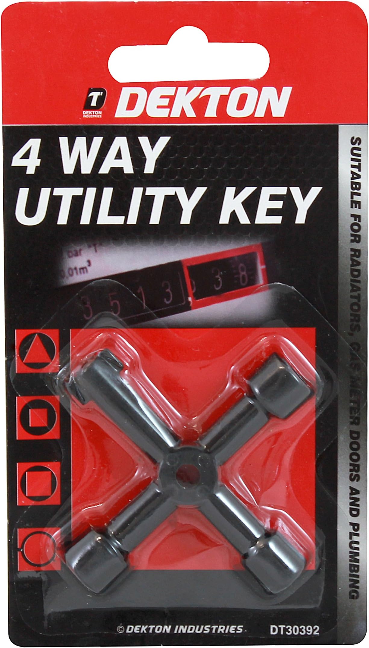 Dekton DT30392 4 Way Keys, Black