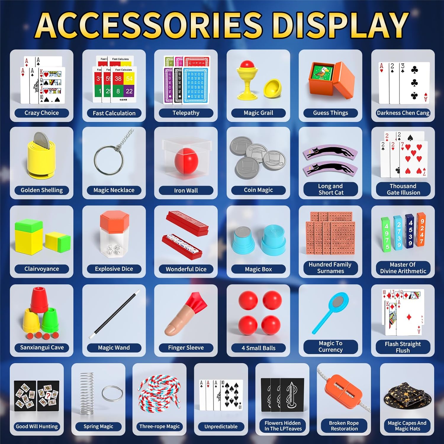 Magic Kit for Kids 6-8-10-12, 130 Magic Tricks Set for Kids with Magician Costume and Magic Wand, Board Game Christmas Birthday Gifts Toys Magic Set for Ages 6 7 8 9 10 11 12 Years Old Boys Girls