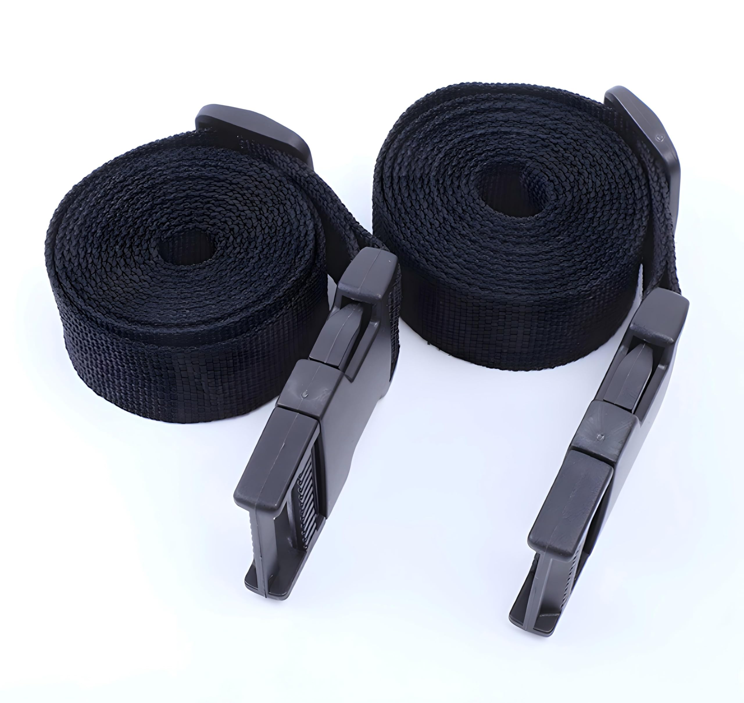 2 Stück Verstellbare Nylon-Gurtbänder 25mm X 100cm, Schwarz – Mit Schnallen Für Gepäck, Rucksack, Zelt & Mehr