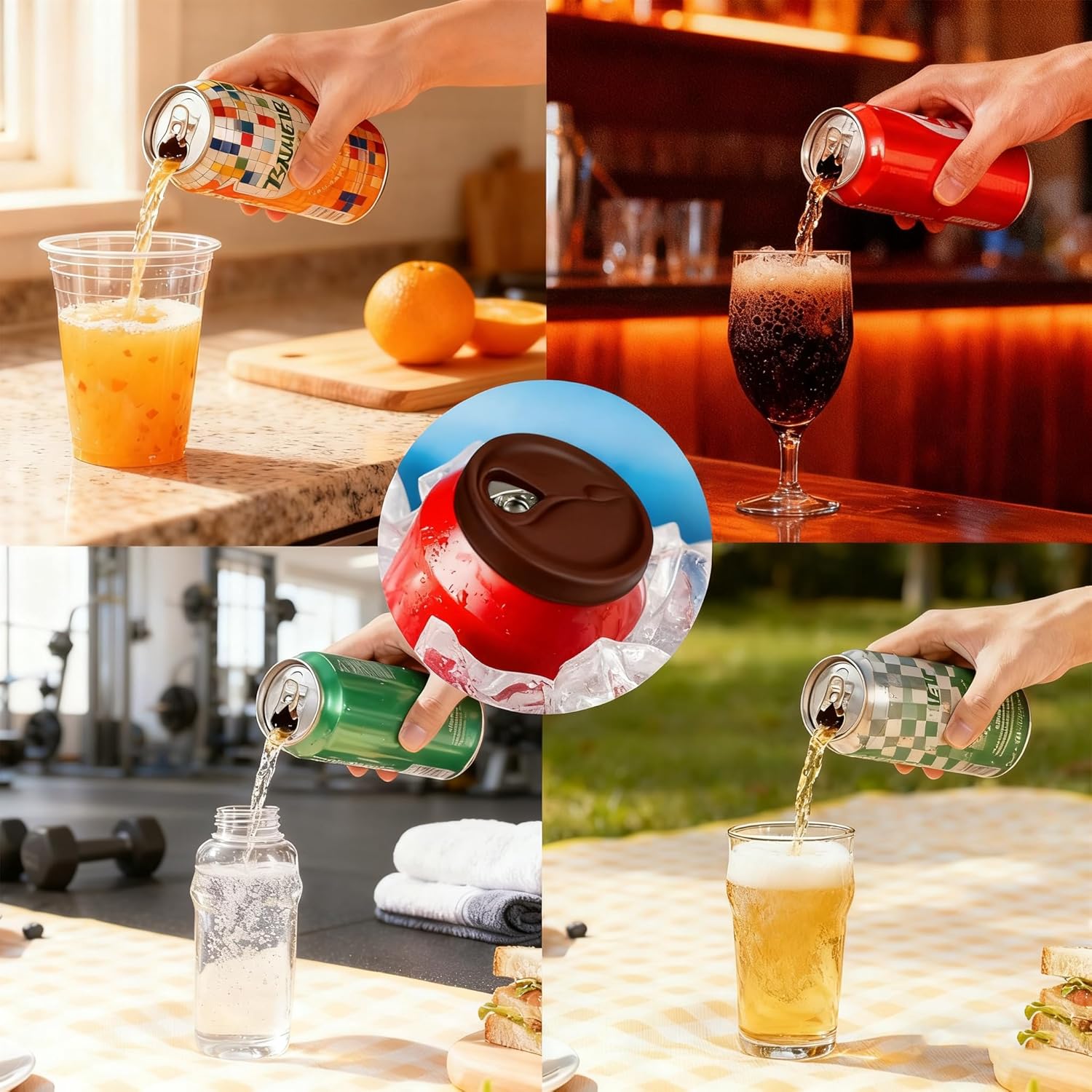 Novelty Silicone Soda Can Lids，Reusable Can Covers, Can Stopper or Protector for Bachelor Party Gifts Prank Gag Gifts, Funny White Elephant Gift (Brown, 1 pcs)