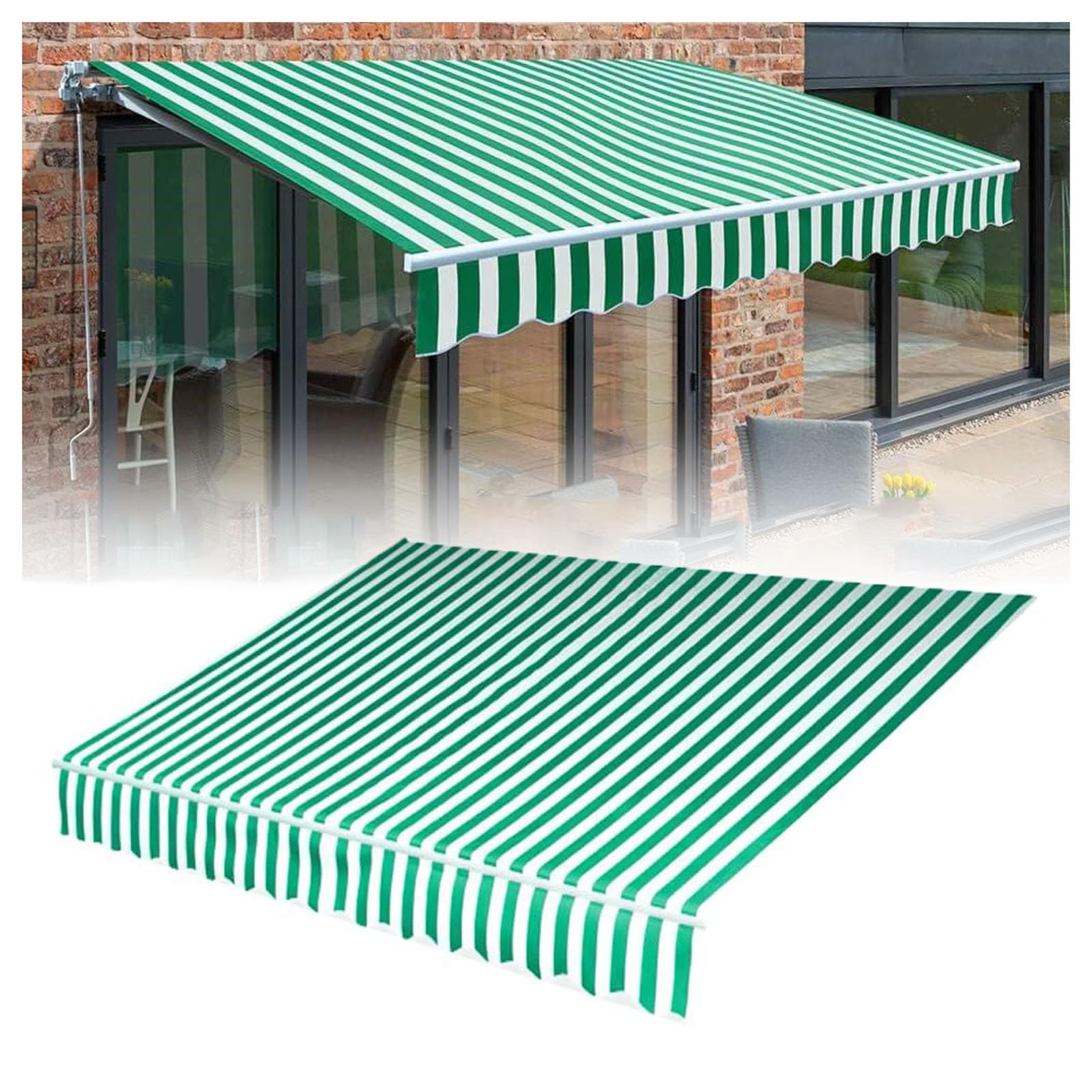 ZFUCMAYL Retractable Awnings Fabric,280g Polyester Replacement Canvas,Many Sizes Replacement Canopy Top Cover Canvas for Window Door Car Side,Frameless(9.8x6.5ft)