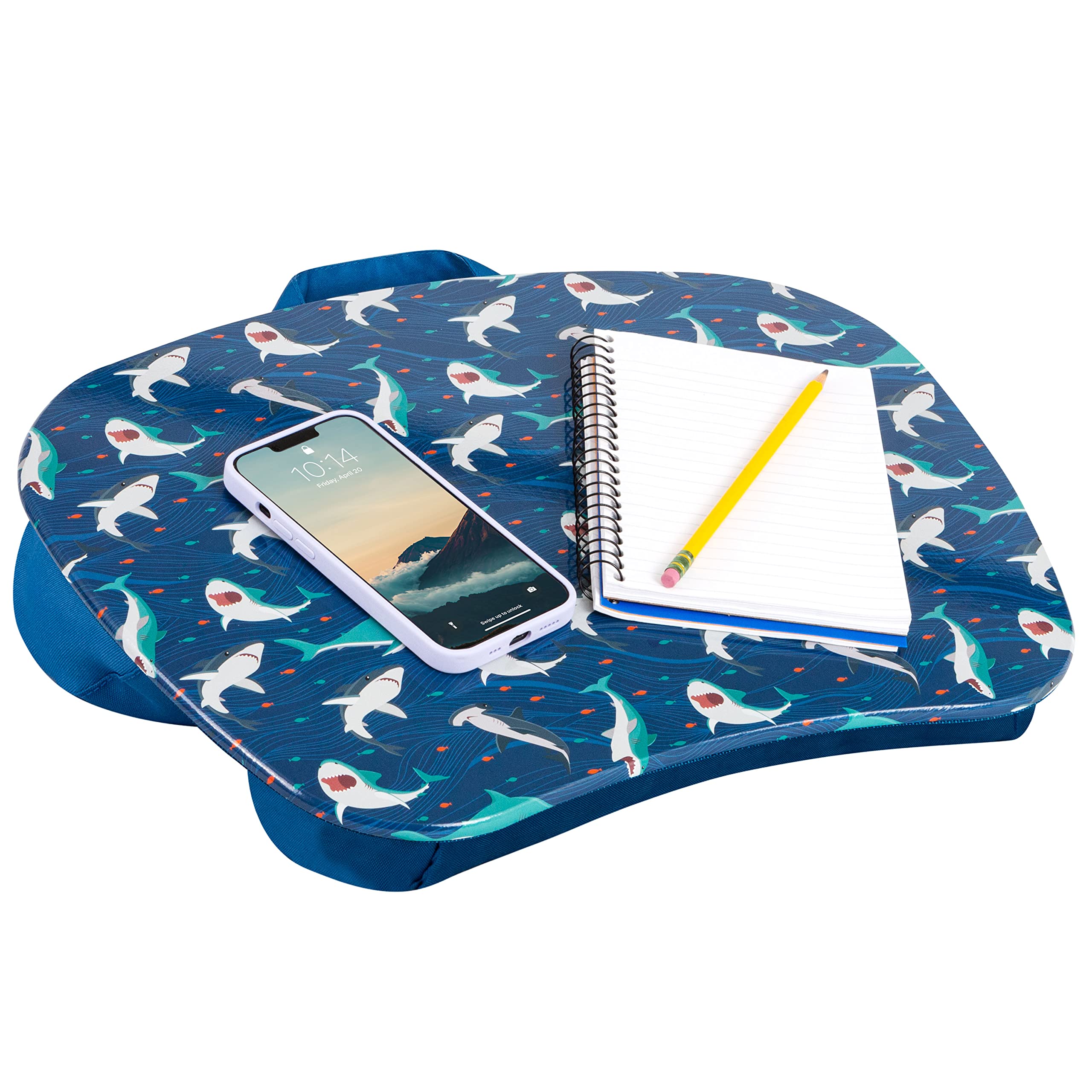 LAPGEAR MyStyle Portable Lap Desk with Cushion - Shark - Fits up to 15.6 Inch Laptops - Style No. 45323