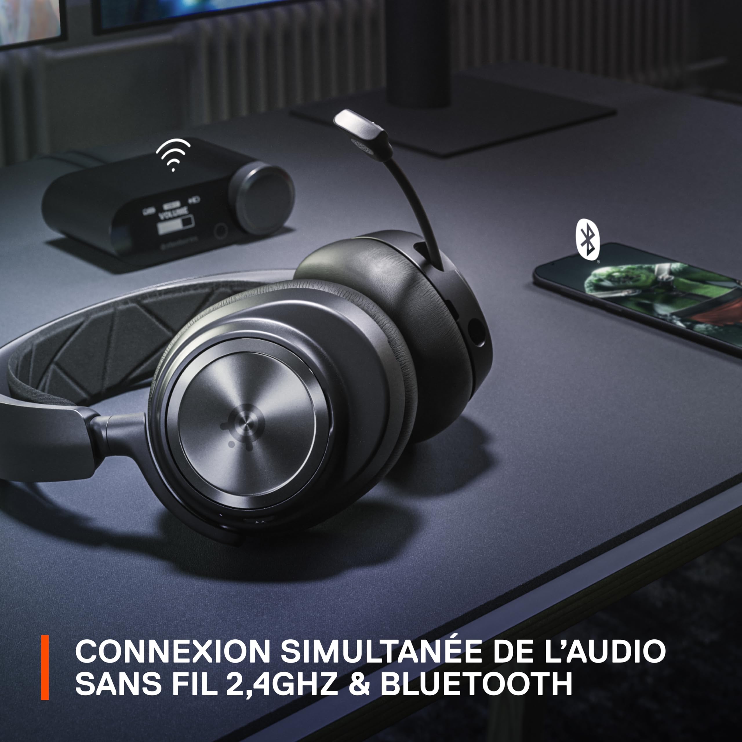 SteelSeries Arctis Nova Pro Wireless - Casque gaming multi-système - Haut-parleurs magnétiques en néodyme - ANC - Autonomie illimitée - Micro ClearCast Gen 2 - PC, PS5, PS4, Switch, Mobile