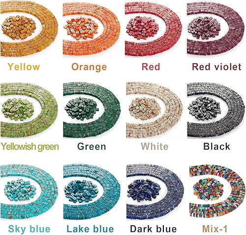 Miniatura 4 de Firstmeet 160 cuentas cuadradas de jaspe imperial para hacer joyas, para adultos, accesorios de pulseras de cuentas multicolor (DIY-1024-Mix-1)