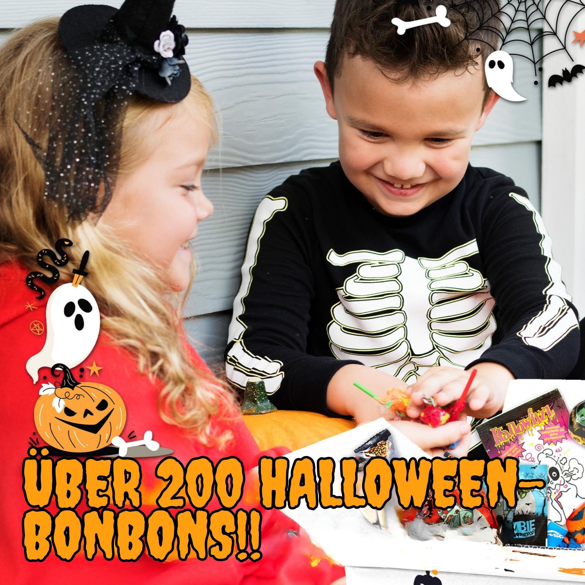 200+ Süßigkeiten Gemischt – Geschenkbox mit 1,3 kg Bonbons & Naschereien – Große Süßigkeiten-Box für Halloween, Weihnachten, Umzüge – Eingepackte Bonbons, Fertig zum Verschenken - Image 3