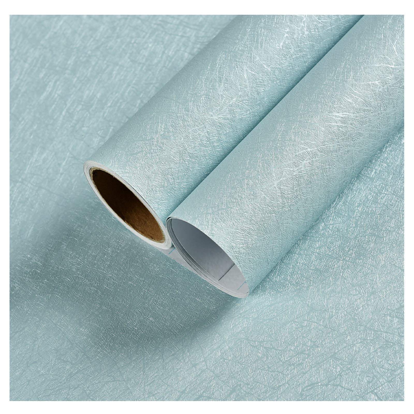 Vinilos cocina pared armario baño autoadhesivos con patrón seda azul fresca 60cm