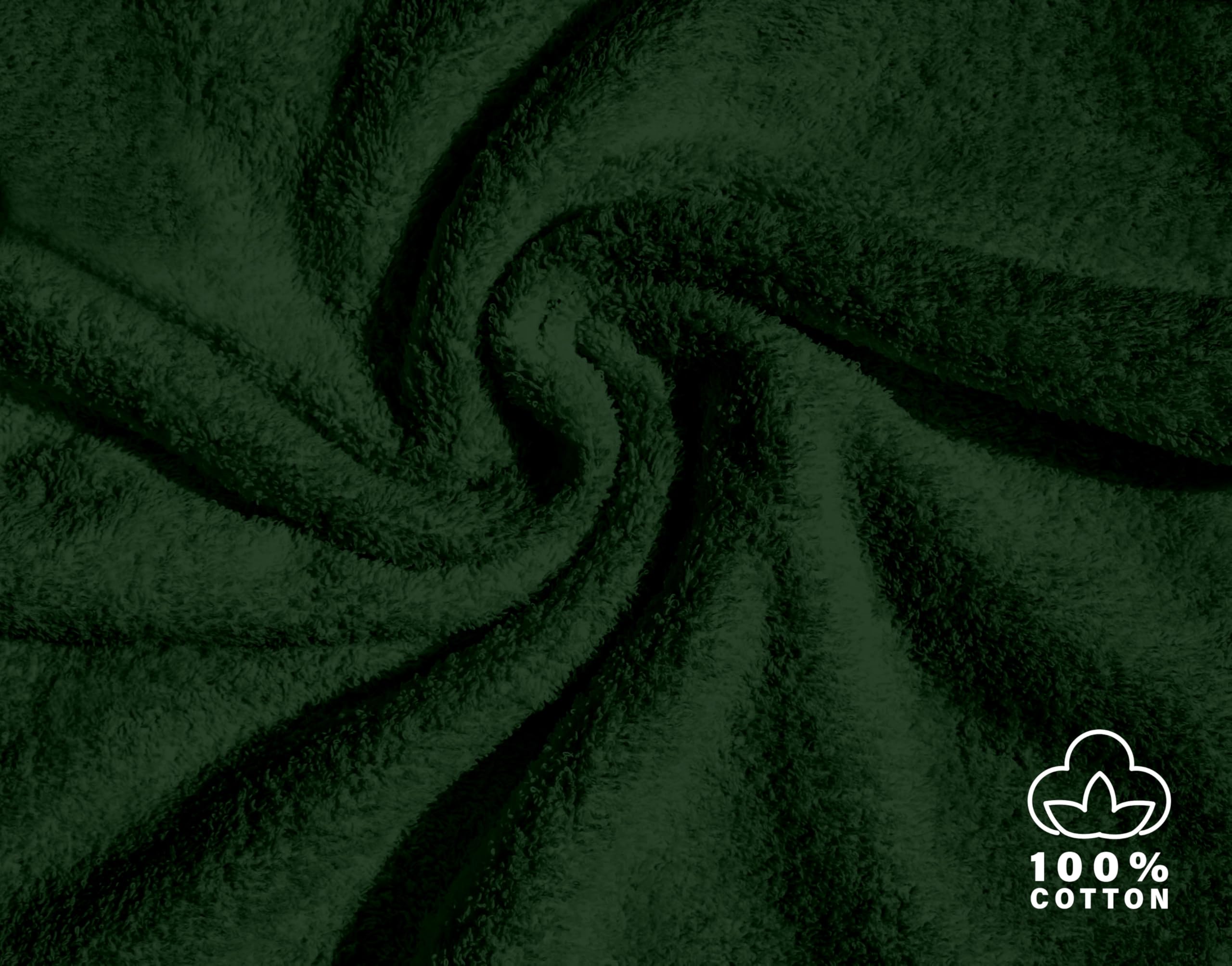 zer0bed, Lilac Bath Towels, Set of 2 Bath Towels, Face Towel, Bidet Towel, Plain Colour, Forest Green, 100% Cotton, Set of 2 - Image 4
