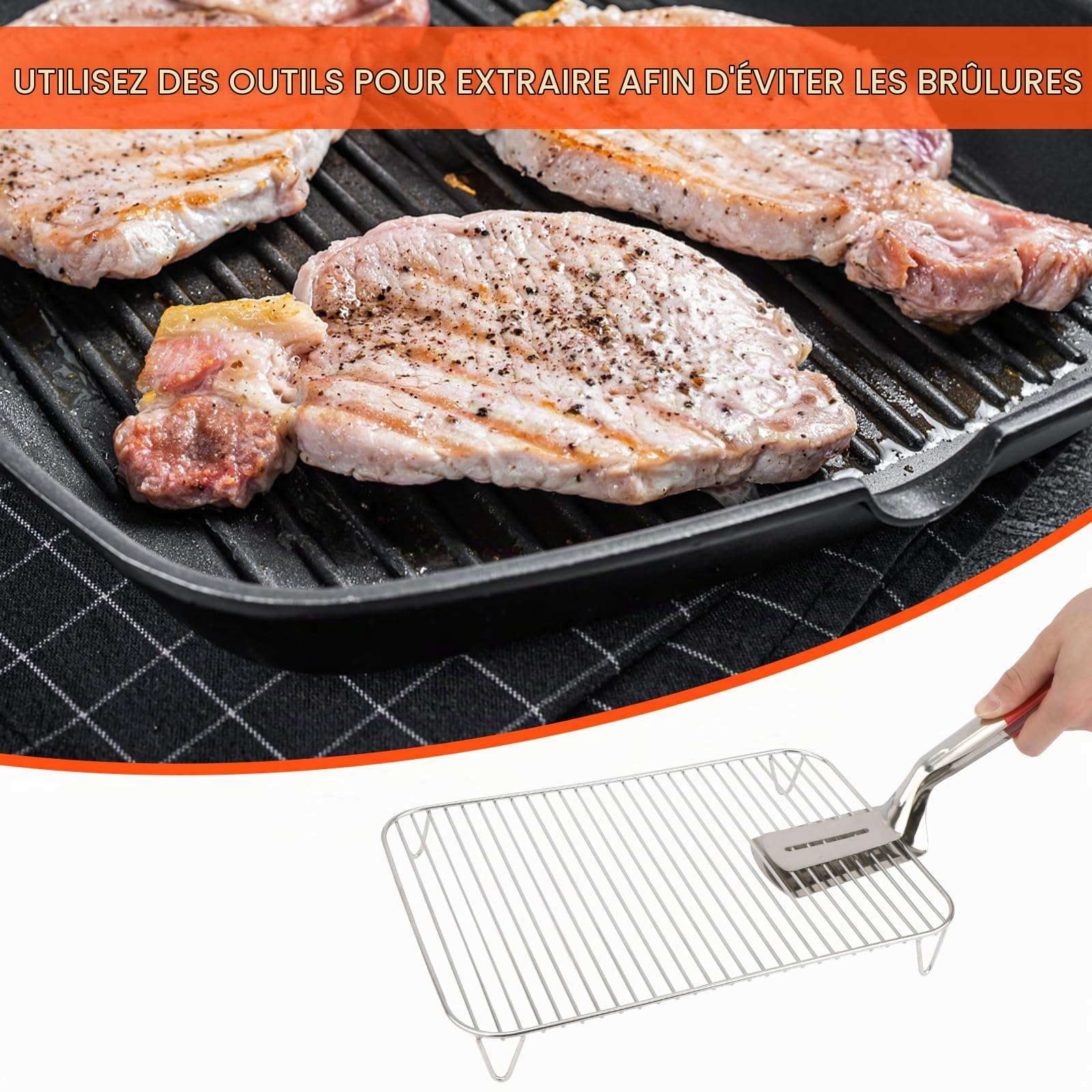 2 Pièces Grille pour Ninja Woodfire, Acier Inoxydable Antiadhésif Barbecue Cuisine Support de Gril Compatible avec Ninja Woodfire et Fumeur BBQ Camping Pique-Nique Accessoires de Gril