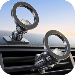 Lamicall for Magsafe Car Mount Holder -【20 Strong Magnets】360° Cell Phone Holders for Car Vent + 360° 【Super Stick】Magnetic Phone Holder for Car Phone Mount Dash for 16 17 Pro Max 15 Pro S25 S24 Ultra