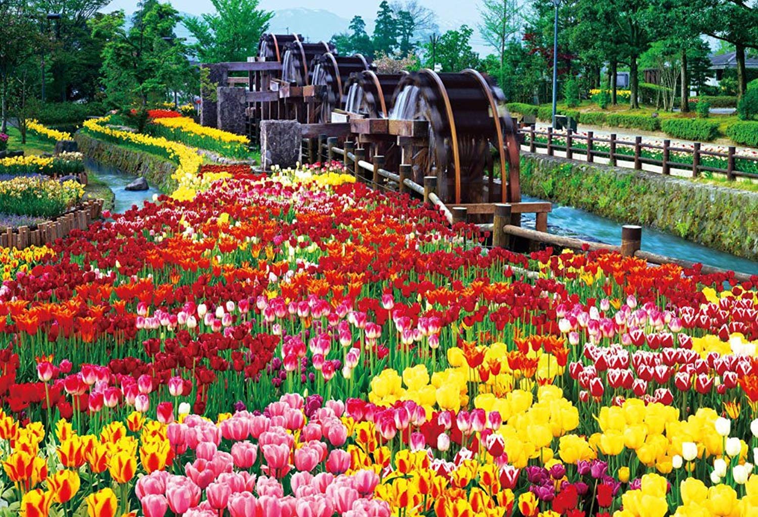 M71-833 series five water mill of 1000 micro piece tulip park (japan import)