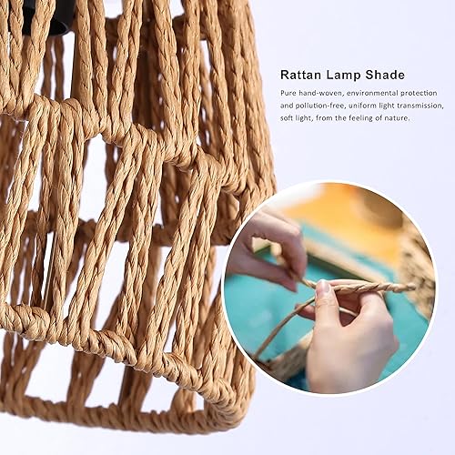 Miniatura 6 de Lámpara de pared moderna con cable de enchufe para mesita de noche, luz de pared blanca para sala de estar, aplique de madera industrial, accesorio