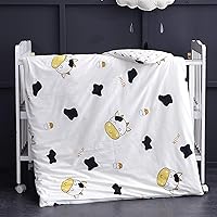 Vista 3 de MEJU Funda de edredón 100% algodón con diseño de botella de leche de vaca 43" X 59" + funda de almohada 13" X 19", juego de ropa de cama con cierre
