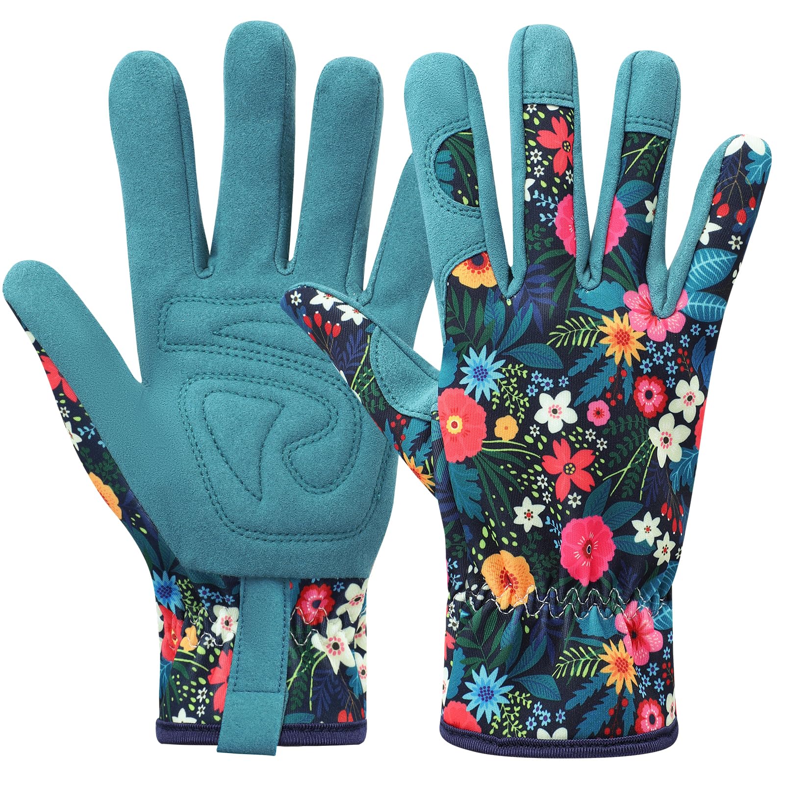 Vyuwast Garden Gloves Womens Leather, Floral Gardening Glove Thorn Proof Ladies Garden Glove Gardening Working Gloves for Farm, Yard Cleaning, Pruning
