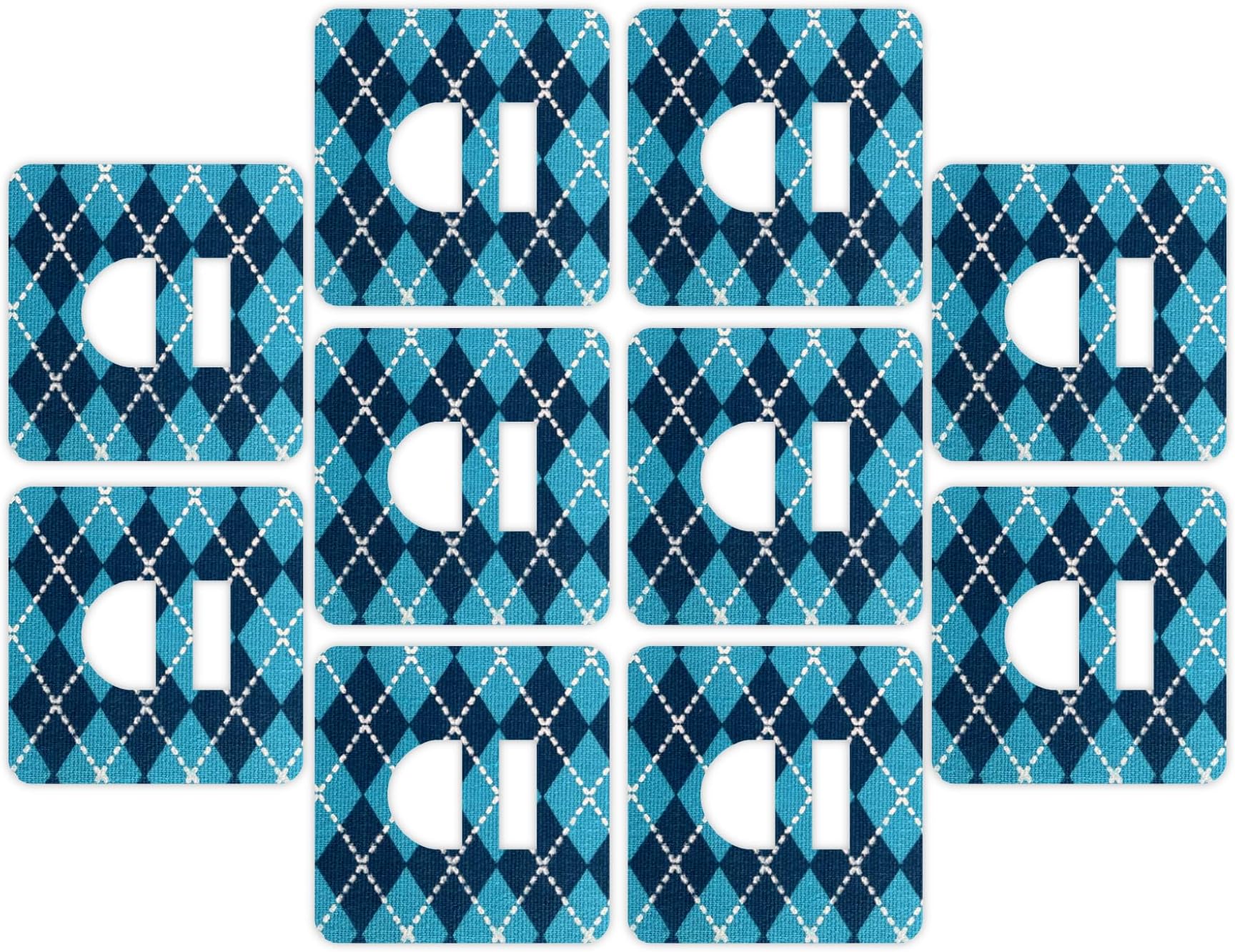 Omnipod overtape Adhesive Patch, Extra Secure & Water Resistant. (Argyle Blue)