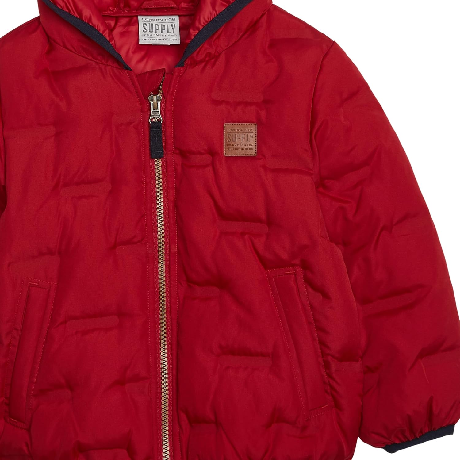 LONDON FOG Unisex Kid's Midweight Quilted Puffer Jacket Hooded Coat - Image 2