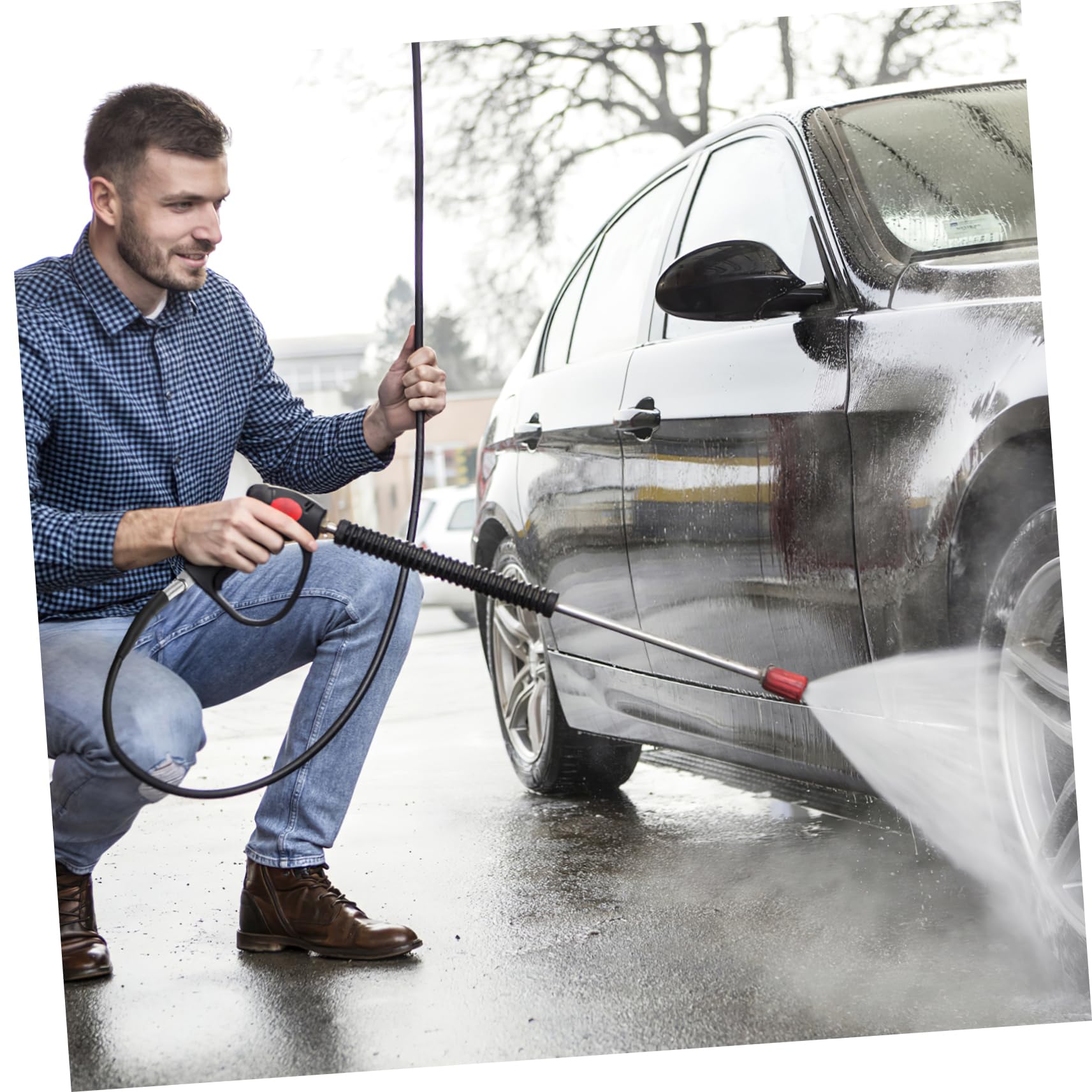 GANAZONO Tubo Di Prolunga Ad Alta Pressione Da 8 m Per Idropulitrice Attacco M22, Tubo Flessibile Nero Per Pulizia a Fredda, Sostituzione Per Lavori Domestici e Automotive