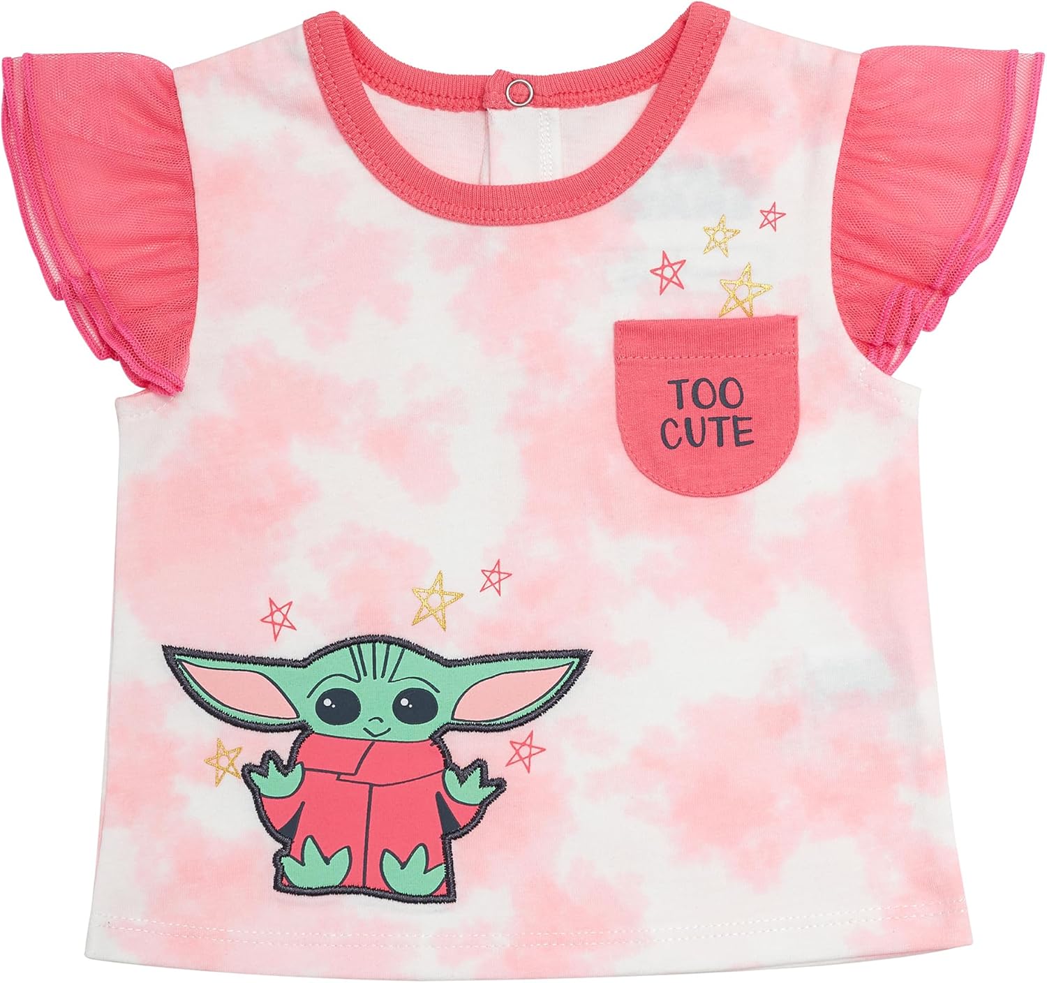 STAR WARS The Mandalorian Baby Girls' Clothing 4-Piece Set, Baby Yoda Baby Clothes with Bodysuit, Tee, Shorts, and Pants - Image 3