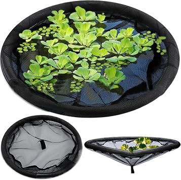 Floating Flora Fish Barrier Floating Island Plant Protector, Floating Pond Planter, Round Floating Plant Ring in Ponds and Garden Water Features Pond Decor Black, 17.72in