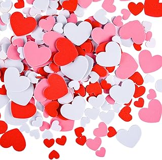 CHRORINE 350 calcomanías de espuma con forma de corazón para el día de San Valentín, calcomanías coloridas para decoración del día de San Valentín, suministros de boda, manualidades, color blanco,