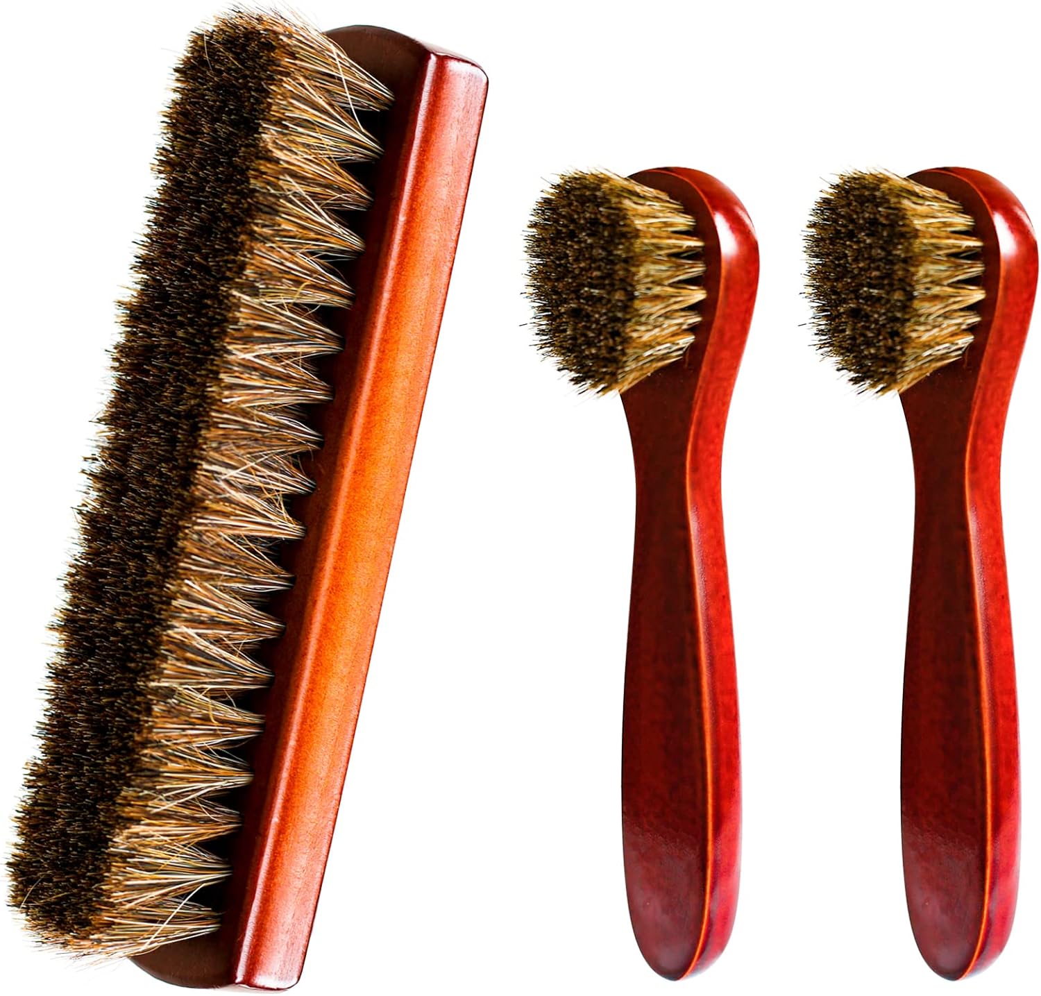 Horsehair Shine Shoes Brush Kit Polish Dauber Applicators