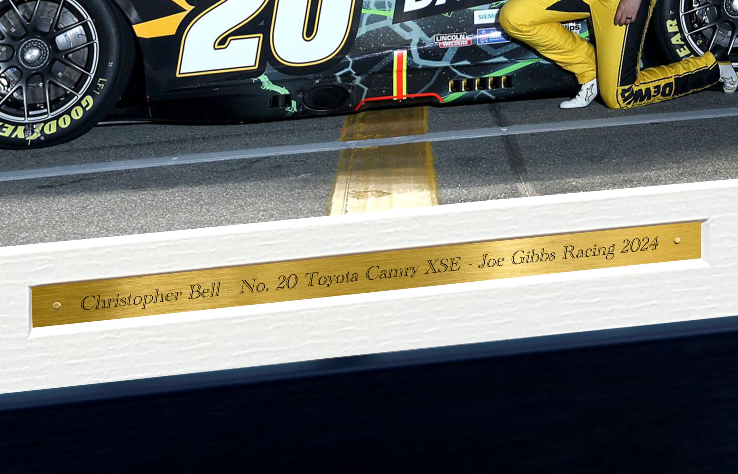 12x8 A4 Christopher Bell 2024 Daytona 500 NASCAR Cup Series No. 20 Toyota Camry XSE for Joe Gibbs Racing Signed Autographed Signature Photo Photograph Picture Frame Poster Celebration Gift