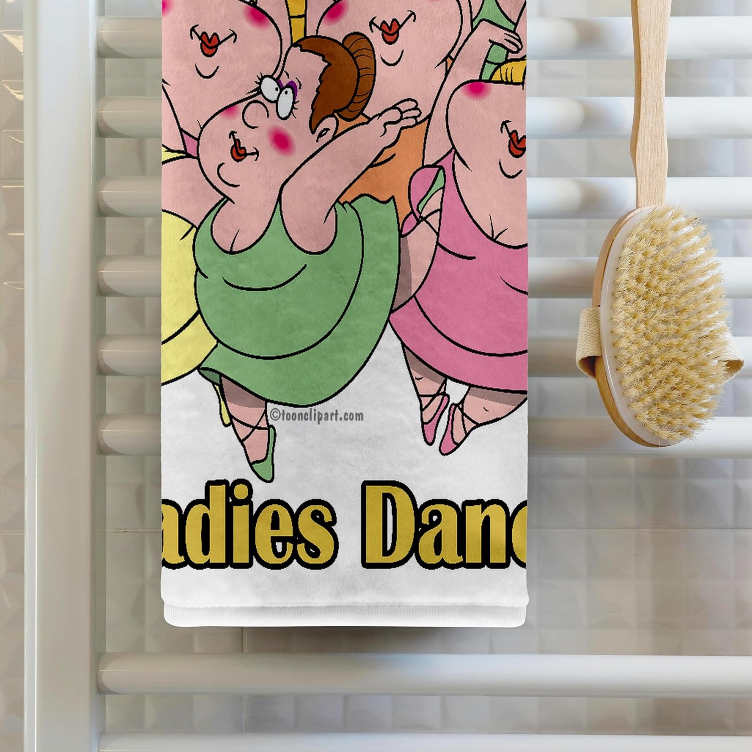 3dRose - Dooni Designs Random Toons - Nine Ladies Dancing - Towels (twl-104265-2)