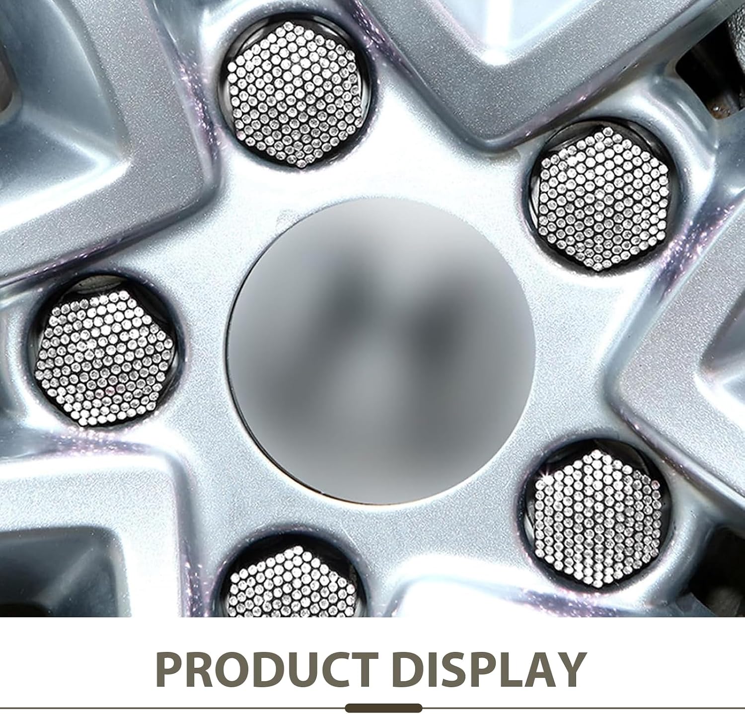 MLY 20 PCS Wheel Lug Nut Covers, 19mm Bling Crystal Wheel Hub Bolt Caps with Removal Tool, Wear-Resistant Wheel Nut Cap Hex Protector, Universal for Most Cars (White)