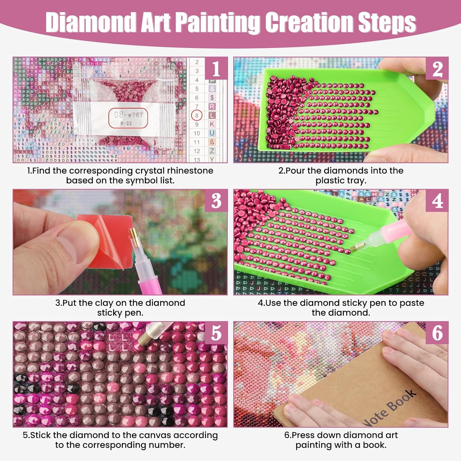 TOSTOG Diamond Painting Kit Adulte,Diamant Painting Images Ronde Diamond Peinture Diamant Adulte,Chiot 5D DIY Cristal Débutant Art Set Pour Décoration Murale Maison 30x40cm