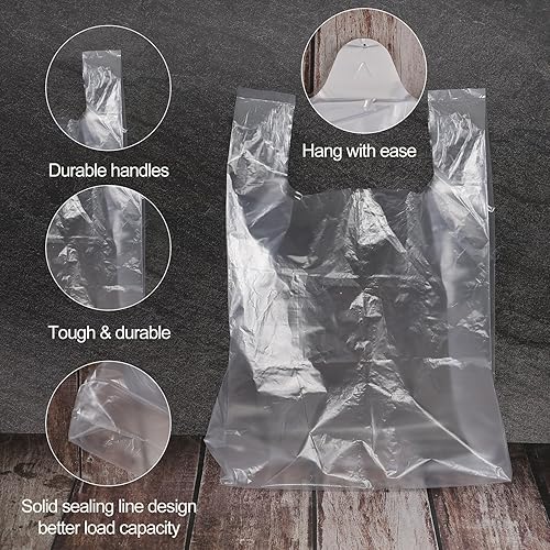 Miniatura 3 de Xyskin 1000 bolsos claros de la camiseta de la manija de las cuentas, bolsos de compras plásticos del ultramar