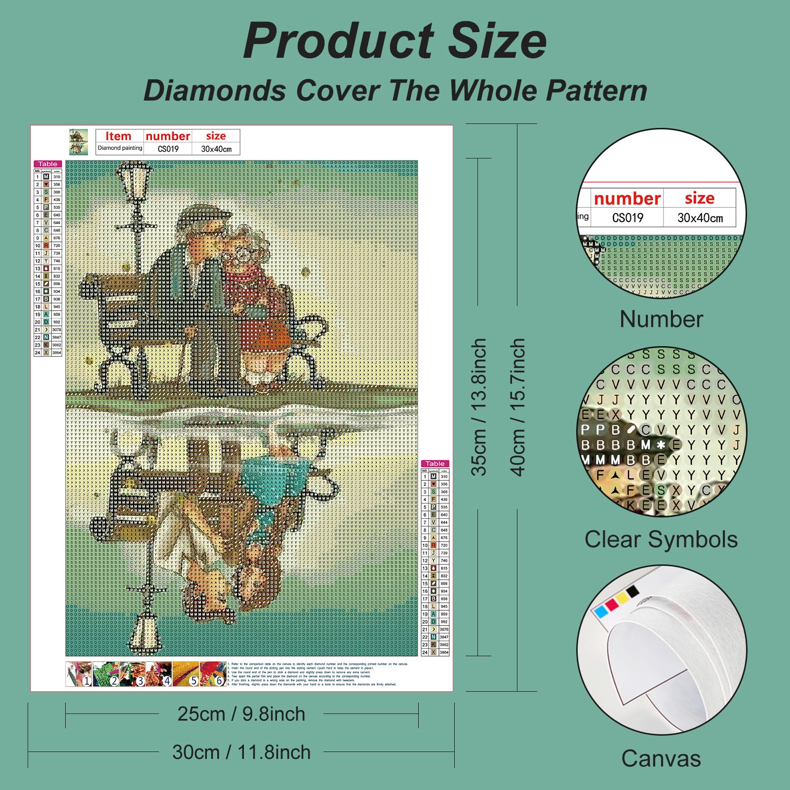 Acudotr Diamond Painting Kits for Adults, 5D DIY Diamond Art Kits for Beginners, Full Drill Diamond Painting Kits for Home Wall Decor, Old Couple, 12x16 Inch