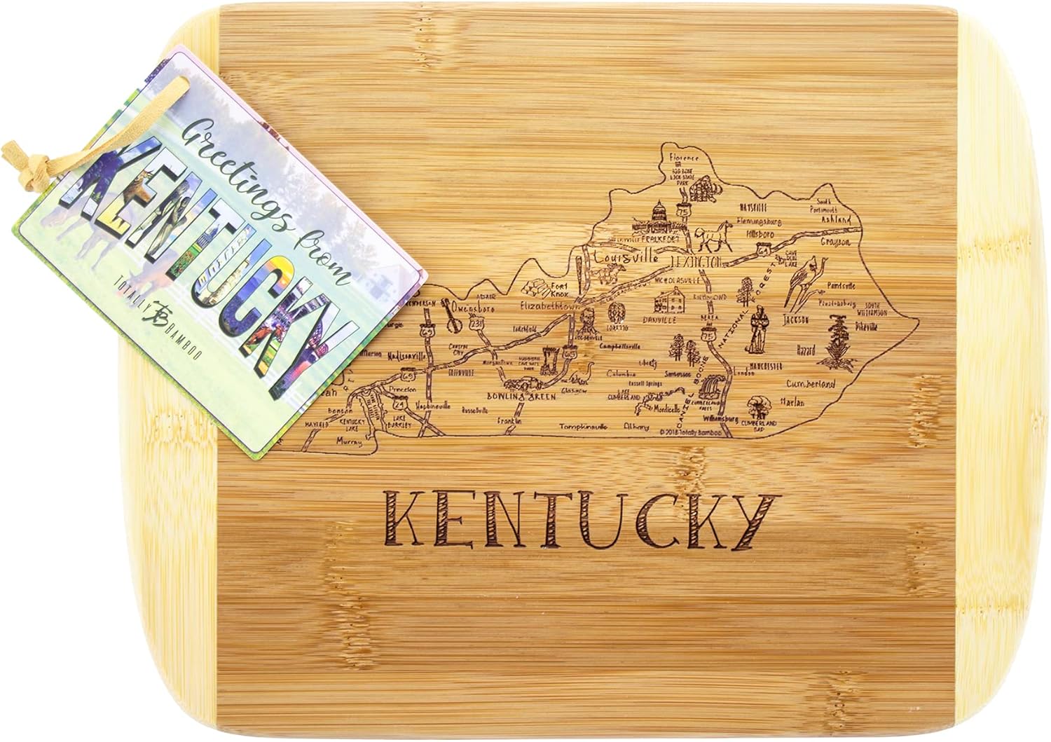 Totally Bamboo A Slice of Life Kentucky State Serving and Cutting Board, 11" x 8.75" - Image 7