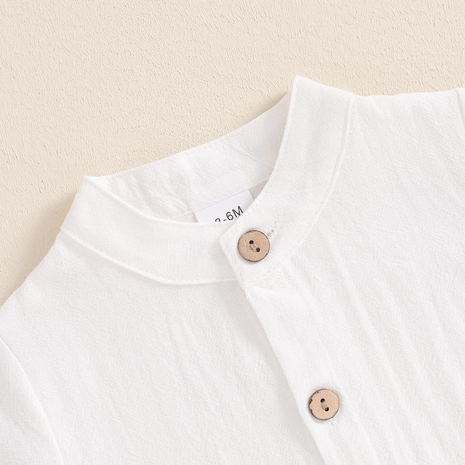 Karuedoo Newborn Baby Boy Clothes Cotton Linen Shirt Bodysuit Button Up Roll Up Long Sleeve Romper Jumpsuit One-Piece Outfit - Image 5