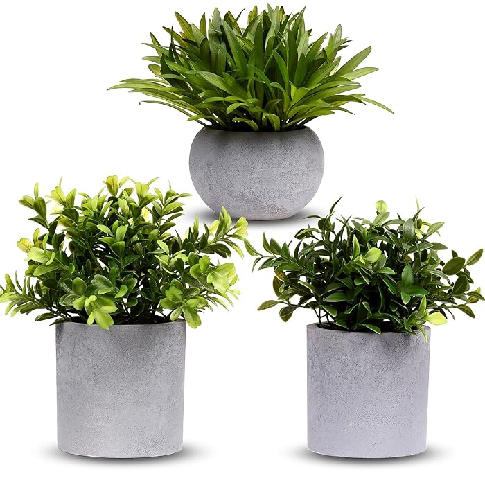 Buy Artificial Potted Plants Set, 3 Pcs Artificial Potted Plants Fake