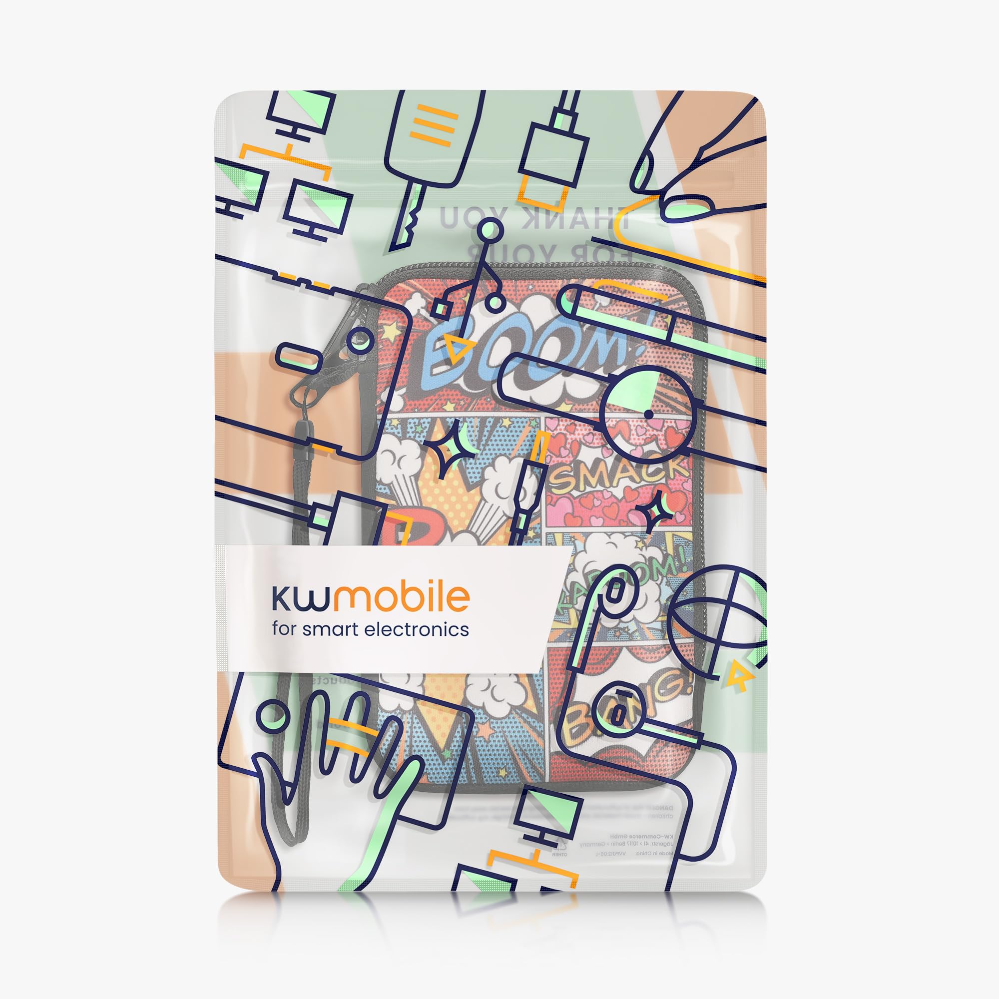 kwmobile Etui kompatybilne z Nintendo 3DS XL - neoprenowe etui - symbole komiksowe wielokolorowe